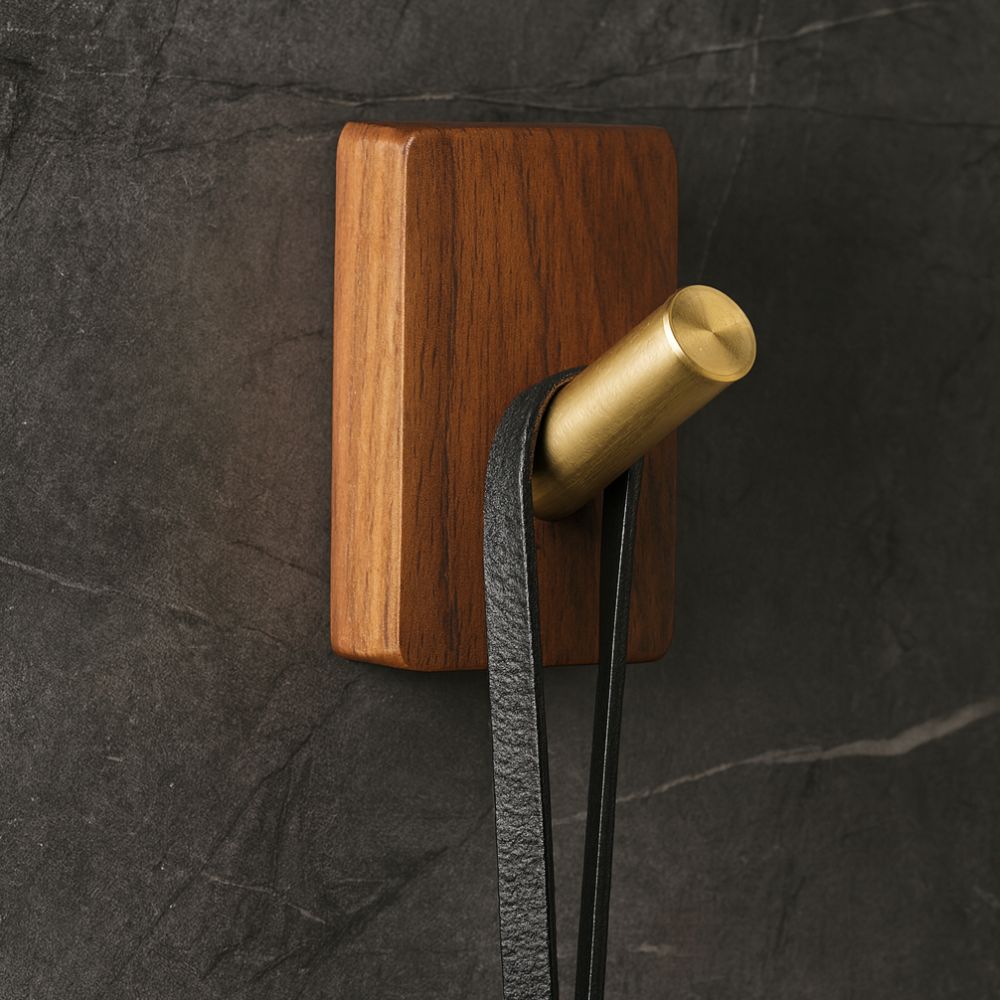 Natural Wood Wall Organizer - Key Holder for Coats & Accessories 2