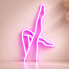 Neon Light Sign Pink LED USB Powered Acrylic Metal Wall Decor