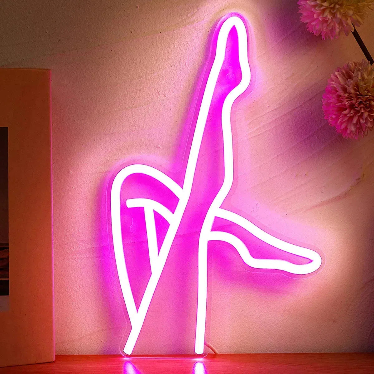 Neon Light Sign Pink LED USB Powered Acrylic Metal Wall Decor 1
