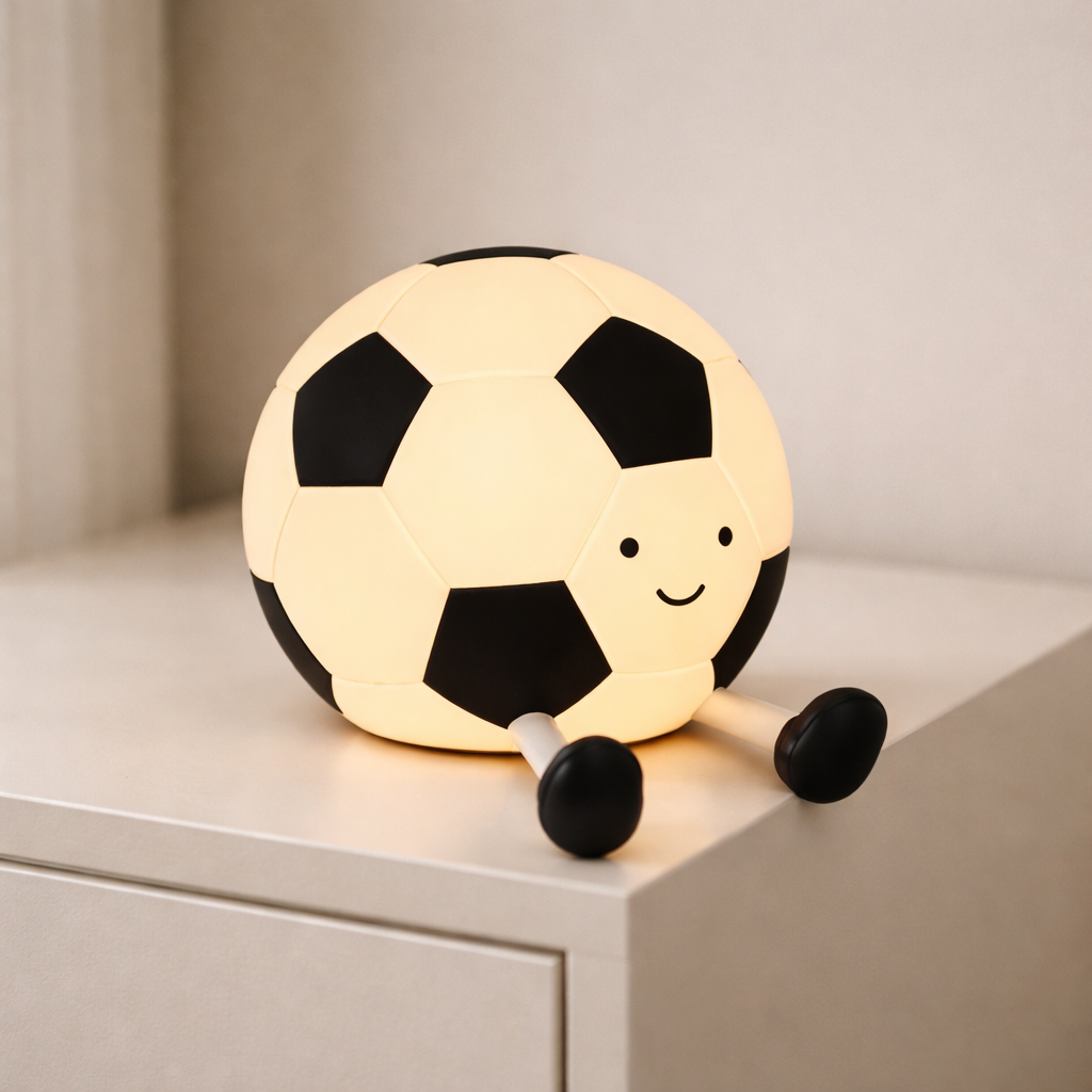 Night Light LED Rechargeable Soccer Ball Shape Silicone ABS 5V Dimmable USB 1