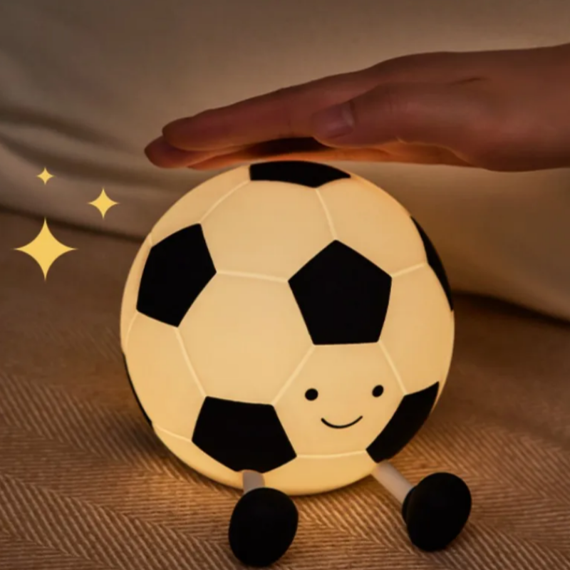 Night Light LED Rechargeable Soccer Ball Shape Silicone ABS 5V Dimmable USB 3