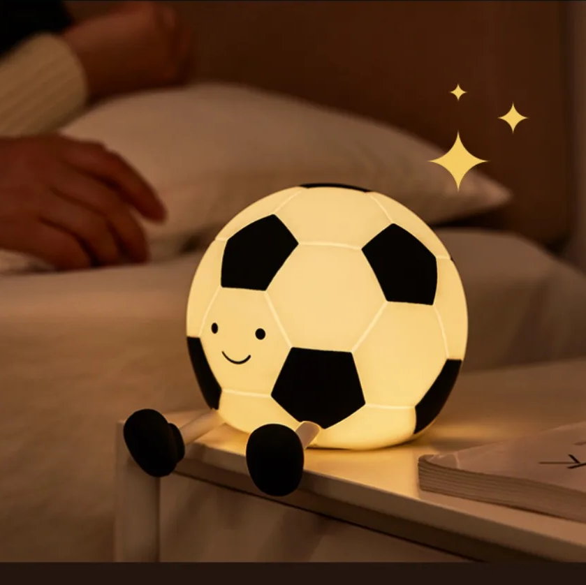Night Light LED Rechargeable Soccer Ball Shape Silicone ABS 5V Dimmable USB 5