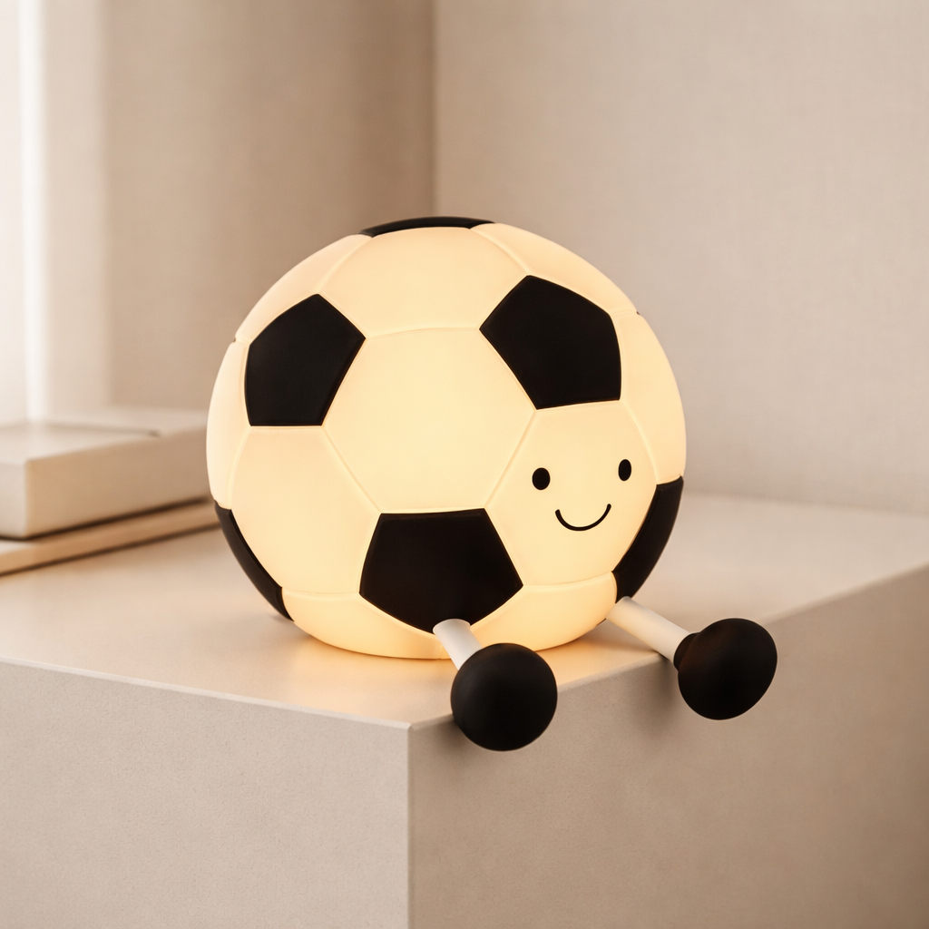 Night Light LED Rechargeable Soccer Ball Shape Silicone ABS 5V Dimmable USB 6