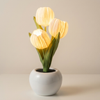 Night Light LED Tulip Design Battery Operated Ceramic Vase