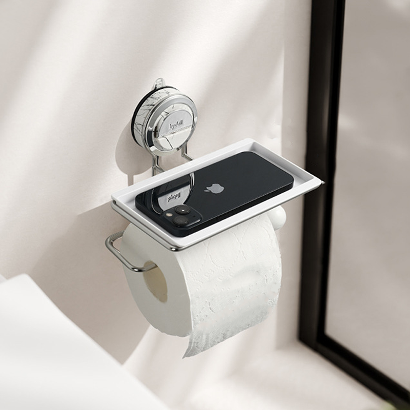 No-Drill Suction Toilet Paper Holder Stand with Wood-Grain Design – Stainless Steel, Easy Installation for Smooth Surfaces 10