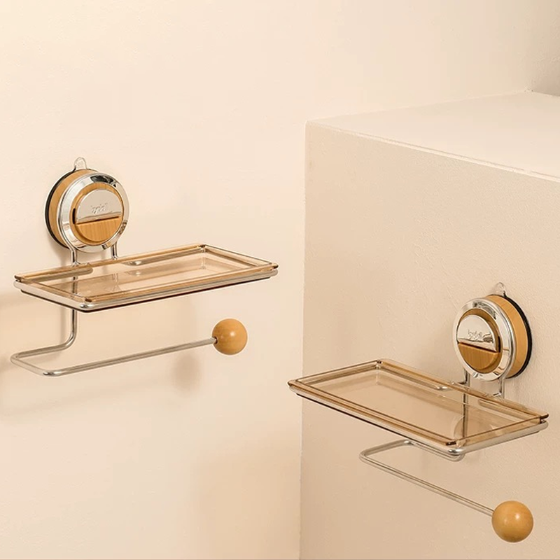 No-Drill Suction Toilet Paper Holder Stand with Wood-Grain Design – Stainless Steel, Easy Installation for Smooth Surfaces 6
