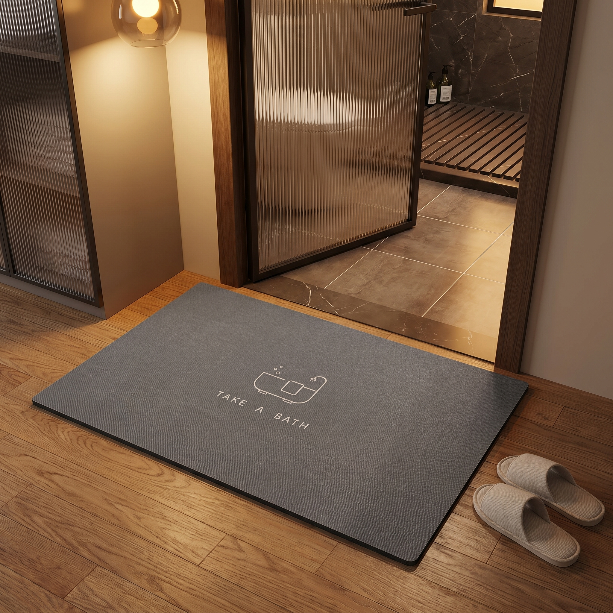 Non-Slip Bath Mat - Quick Absorption, Modern Design & Easy Care 0