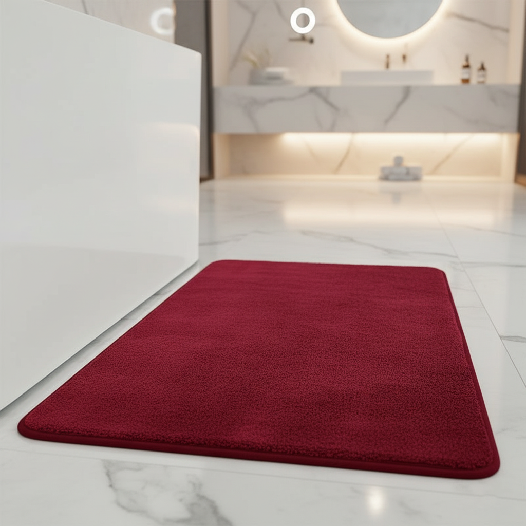 Non-Slip Bath Mat with Memory Foam – Soft Microfiber Surface for Comfort and Safety – Machine Washable, Multiple Sizes and Colors Available 1