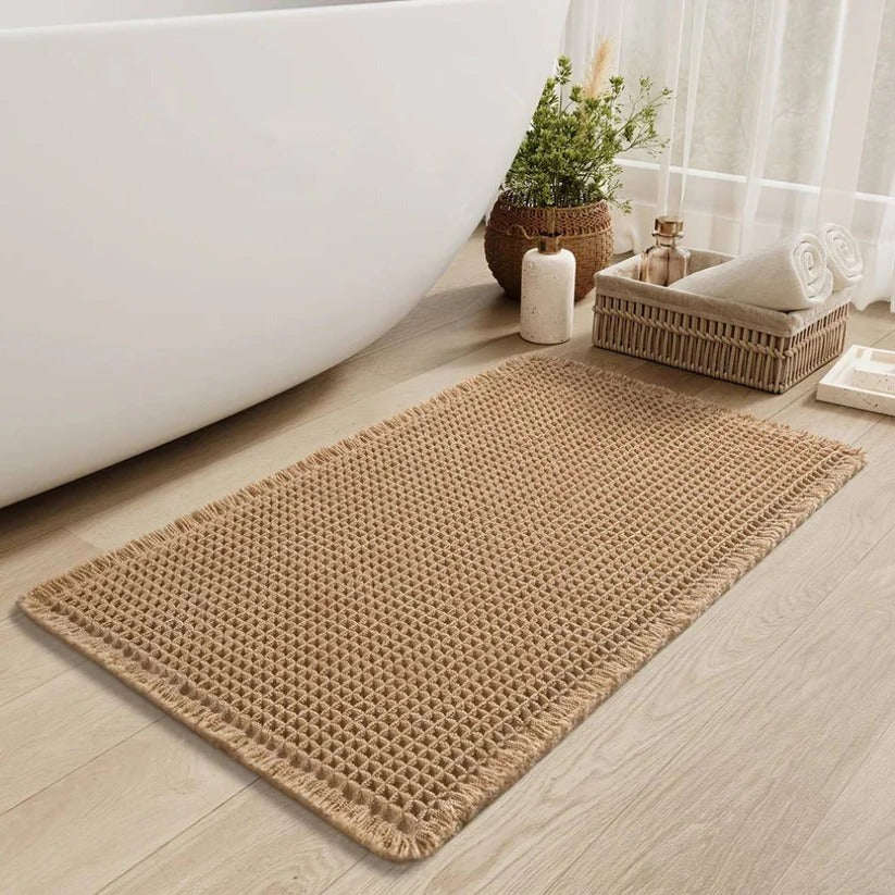 Non-Slip Bath Rug - Moisture-Wicking, Stylish Tassels for Safety 2
