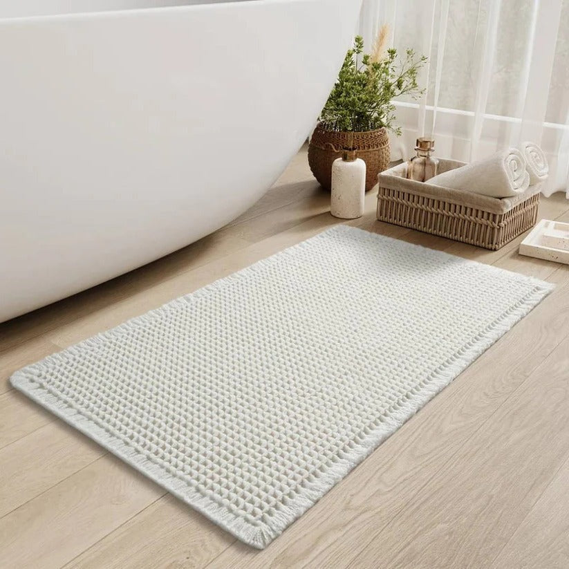 Non-Slip Bath Rug - Moisture-Wicking, Stylish Tassels for Safety 7