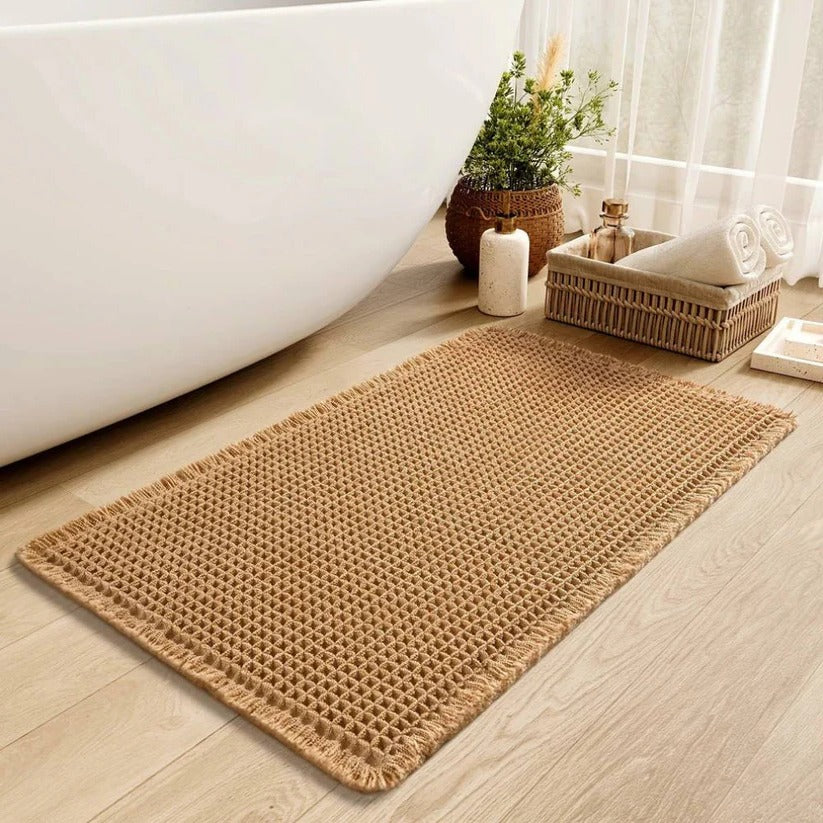 Non-Slip Bath Rug - Moisture-Wicking, Stylish Tassels for Safety 8