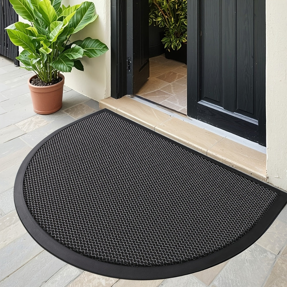 Non-Slip Semi Circle Doormat - Durable Welcome Mat for Indoor & Outdoor Use 0