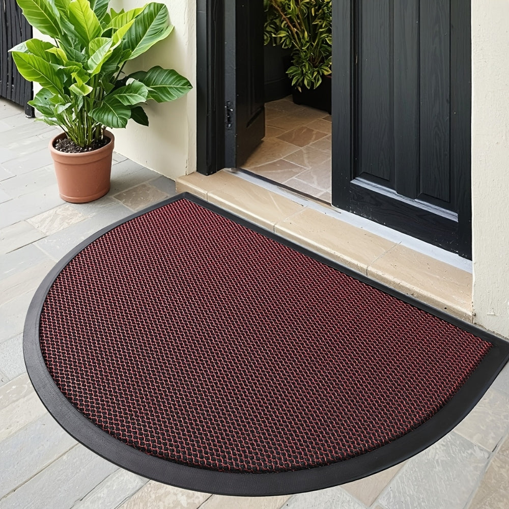Non-Slip Semi Circle Doormat - Durable Welcome Mat for Indoor & Outdoor Use 1