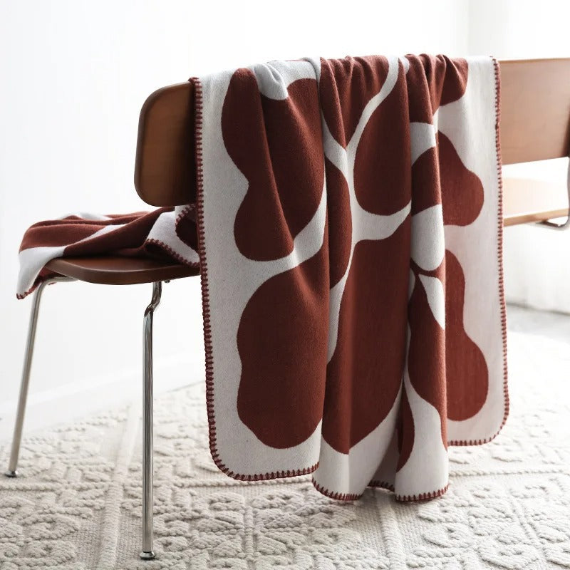 Nordic Cotton Throw Blanket - Cozy, Modern Abstract Design for Home 0