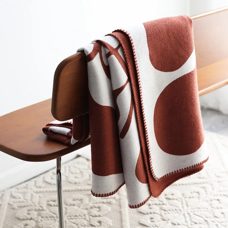 Nordic Cotton Throw Blanket - Cozy, Modern Abstract Design for Home 1