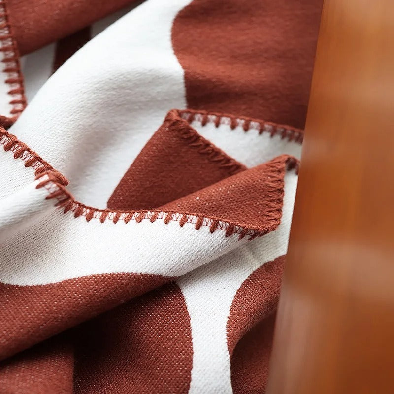 Nordic Cotton Throw Blanket - Cozy, Modern Abstract Design for Home 3