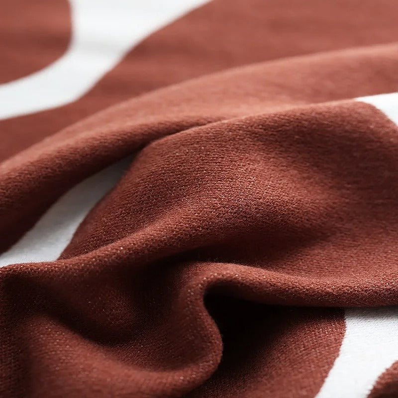 Nordic Cotton Throw Blanket - Cozy, Modern Abstract Design for Home 4