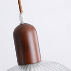 Nordic Dome Wood Glass Pendant Light - Modern Hanging Lights for Living Room 4