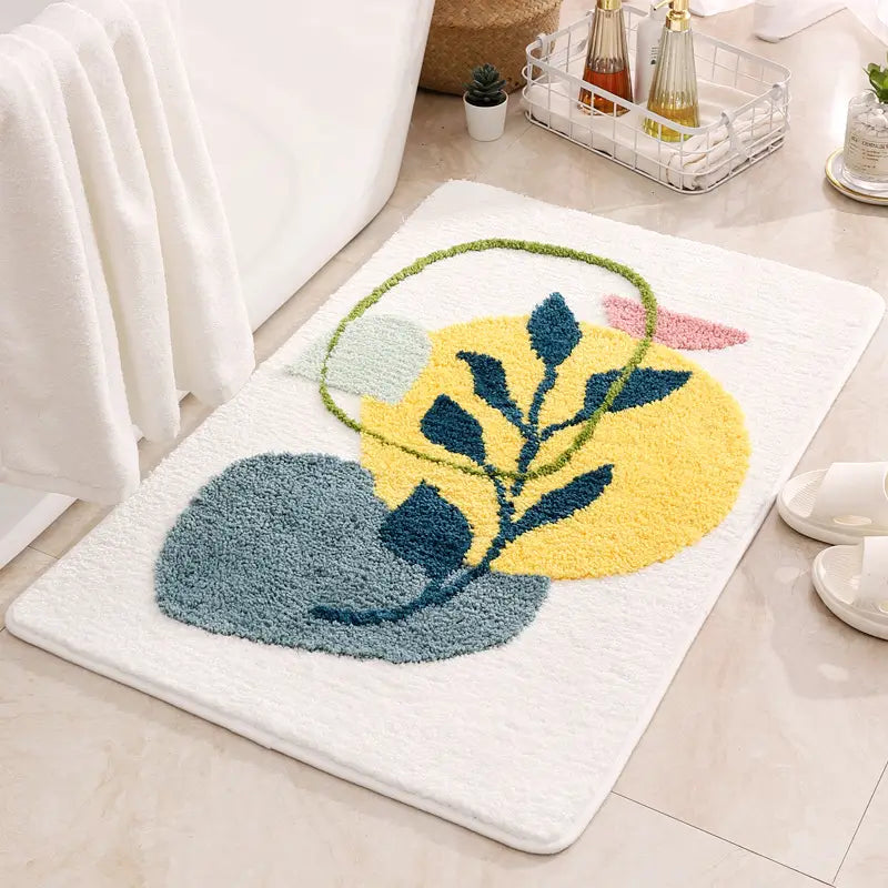 Nordic Flocked Bath Mat - Absorbent, Quick-Drying & Non-Slip Design 3