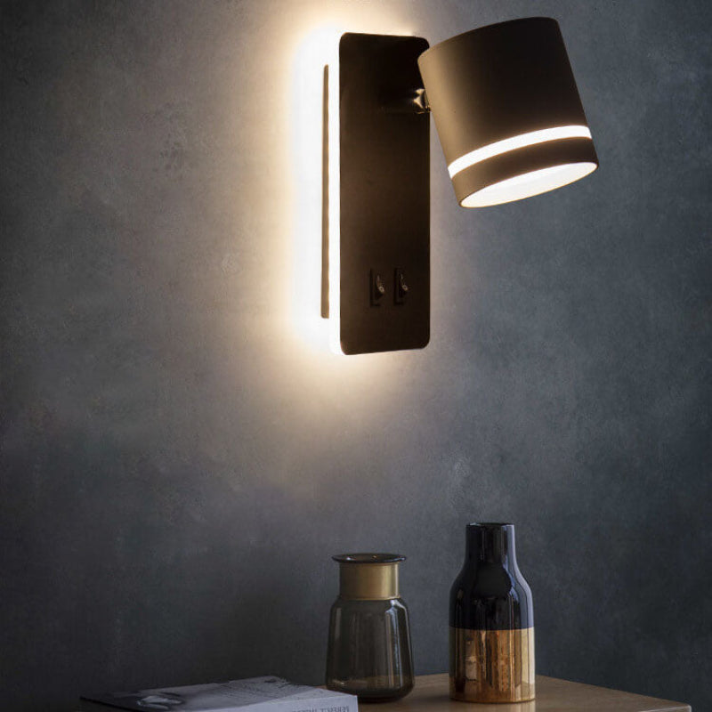 Nordic Iron Square LED Wall Sconce - Rotatable Spotlight for Reading 0