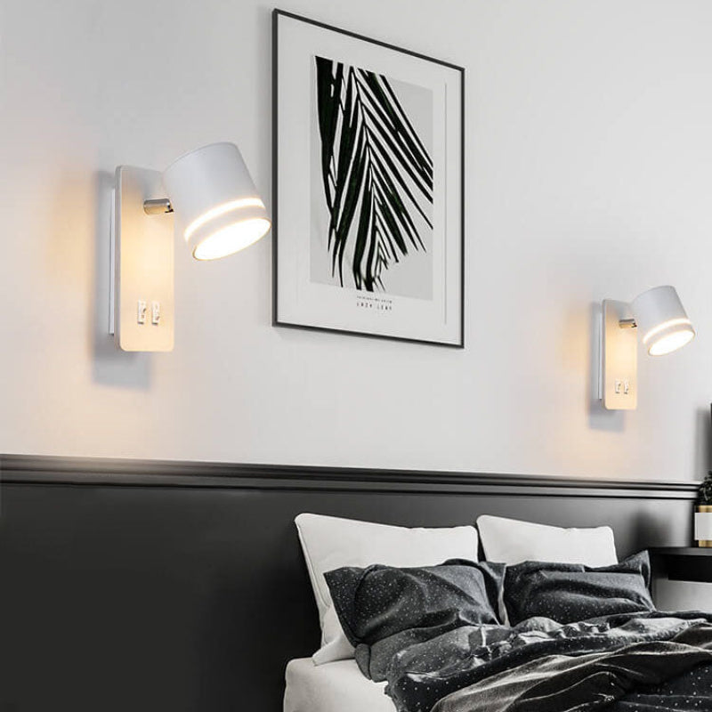 Nordic Iron Square LED Wall Sconce - Rotatable Spotlight for Reading 1