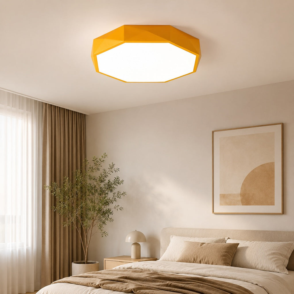 Nordic LED Flush Mount Ceiling Light - Dimmable Octagonal Design 0