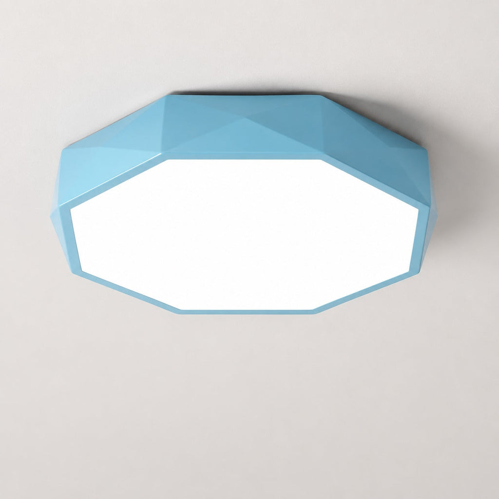 Nordic LED Flush Mount Ceiling Light - Dimmable Octagonal Design 4