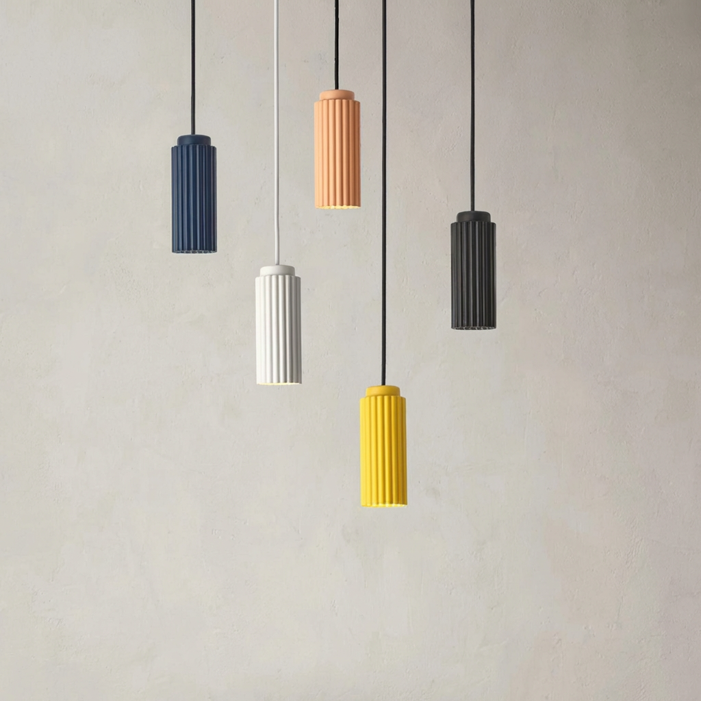 Nordic Minimalist Pendant Light – Ribbed Ceiling Fixture for Kitchen Pendant Lighting and Modern Interiors 3