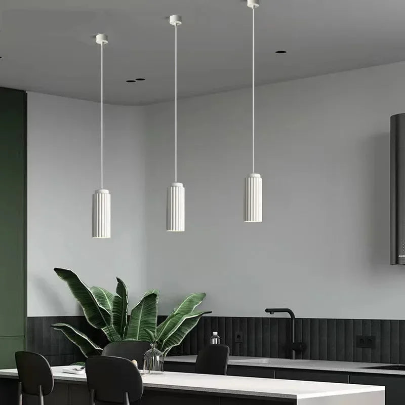 Nordic Minimalist Pendant Light – Ribbed Ceiling Fixture for Kitchen Pendant Lighting and Modern Interiors 0
