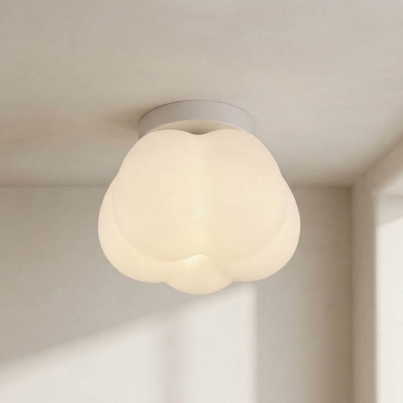 Nordic Pumpkin Shape Flush Mount Ceiling Light Shade Hardwired 01