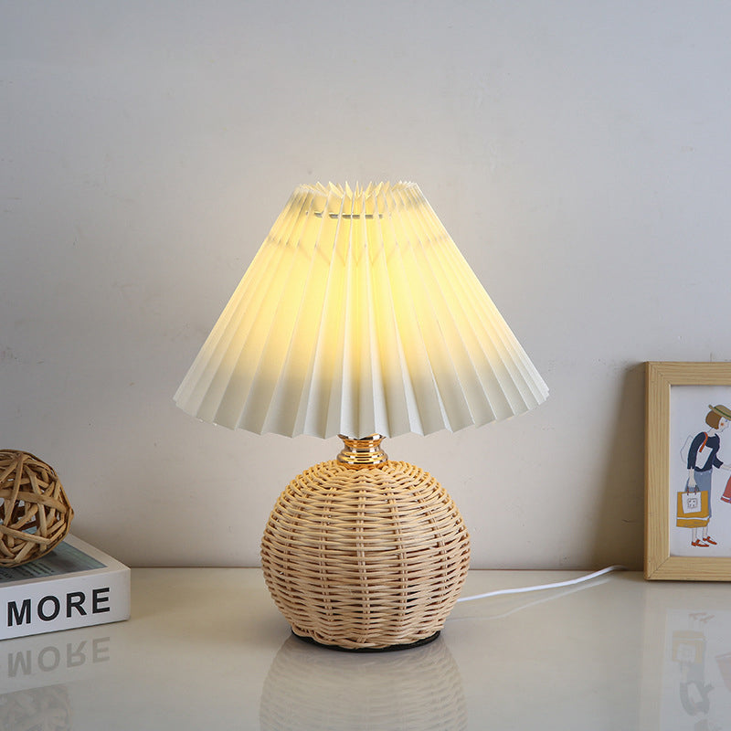 Nordic Rattan Table Lamp - Soft Ambient Light for Bedroom & Living Room 10