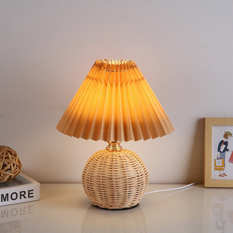 Nordic Rattan Table Lamp - Soft Ambient Light for Bedroom & Living Room 9