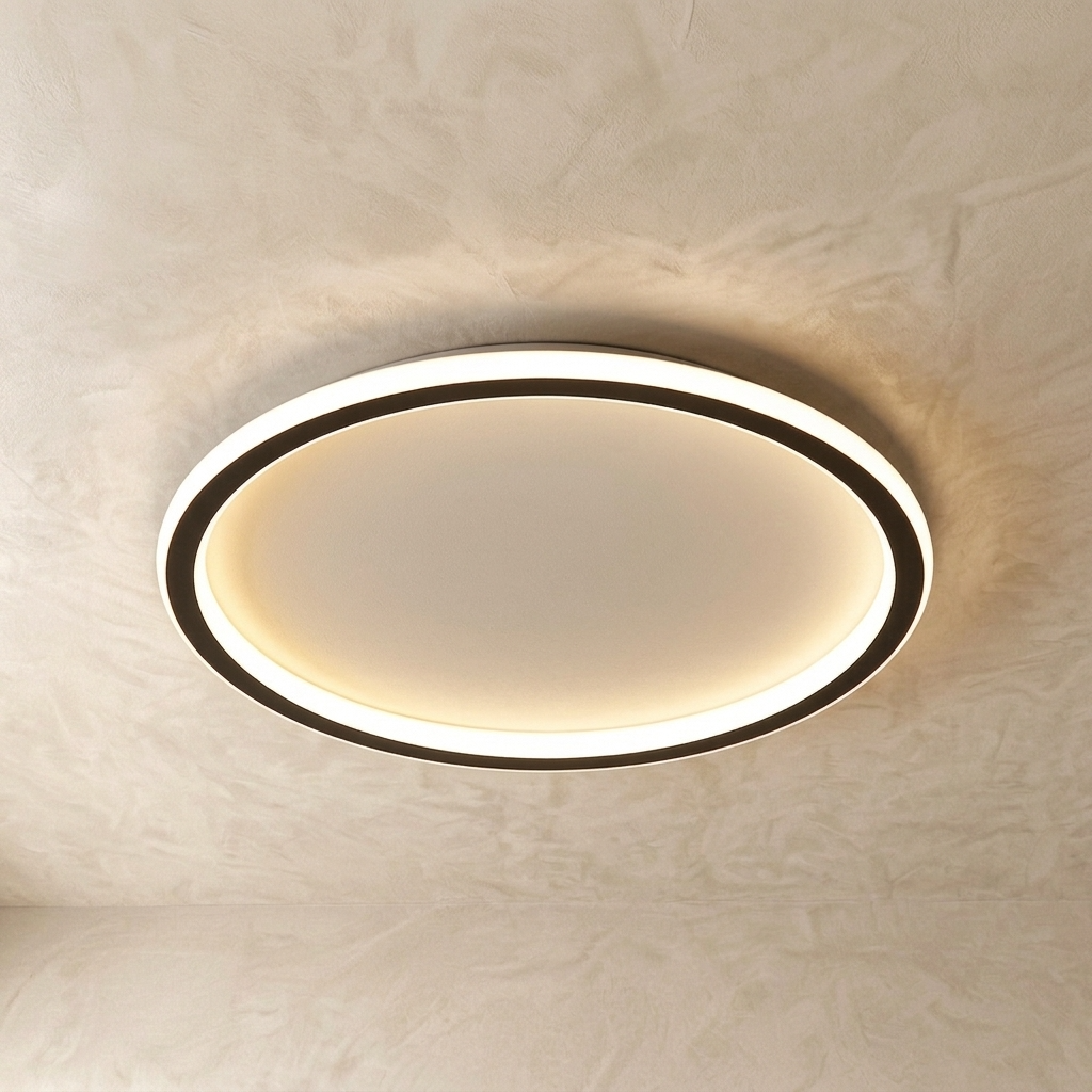Nordic Round Ring Flush Mount Ceiling Light - Elegant LED Illumination 0