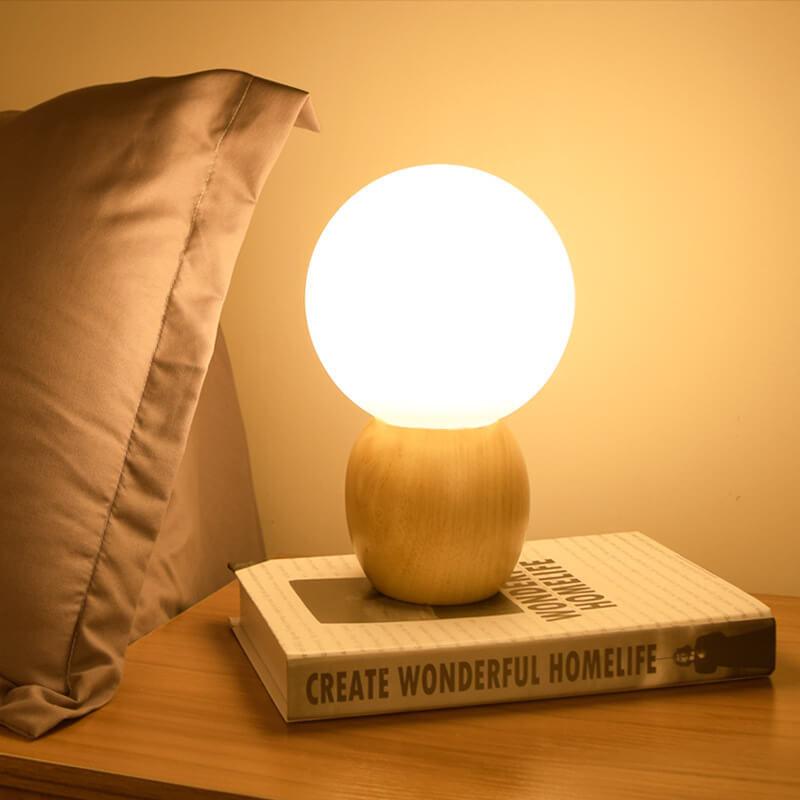 Nordic Solid Wood Table Lamp - Modern Style for Bedroom & Living Room 2