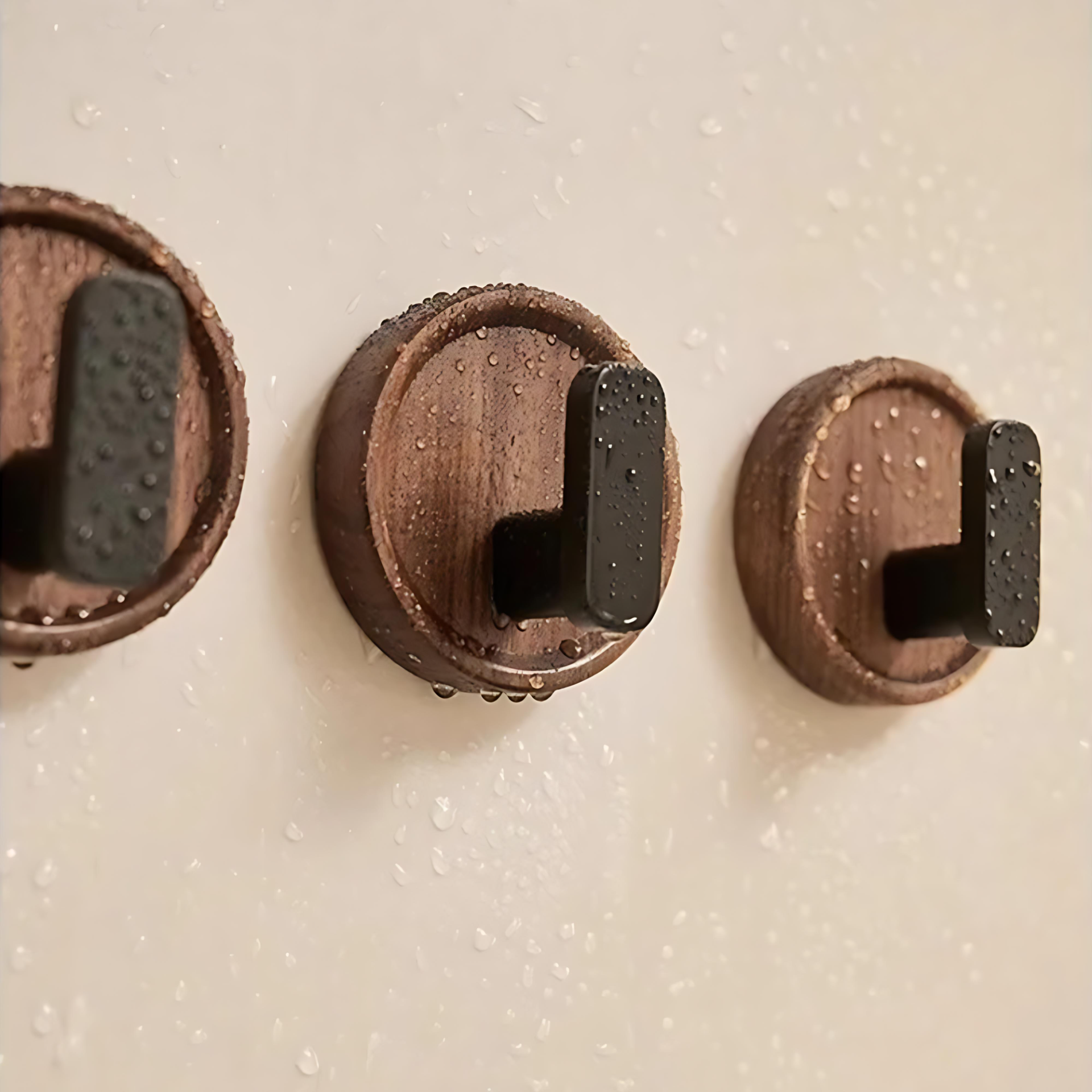 Nordic Walnut Wood Wall Hook - Stylish Coat Hooks and Key Holder for Wall 2