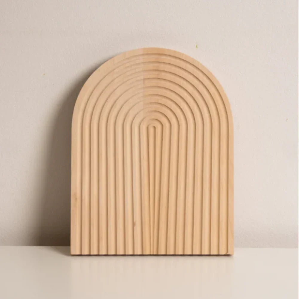Nordic Wave Wood Tray - Elegant Serving and Display with Rippled Design 7