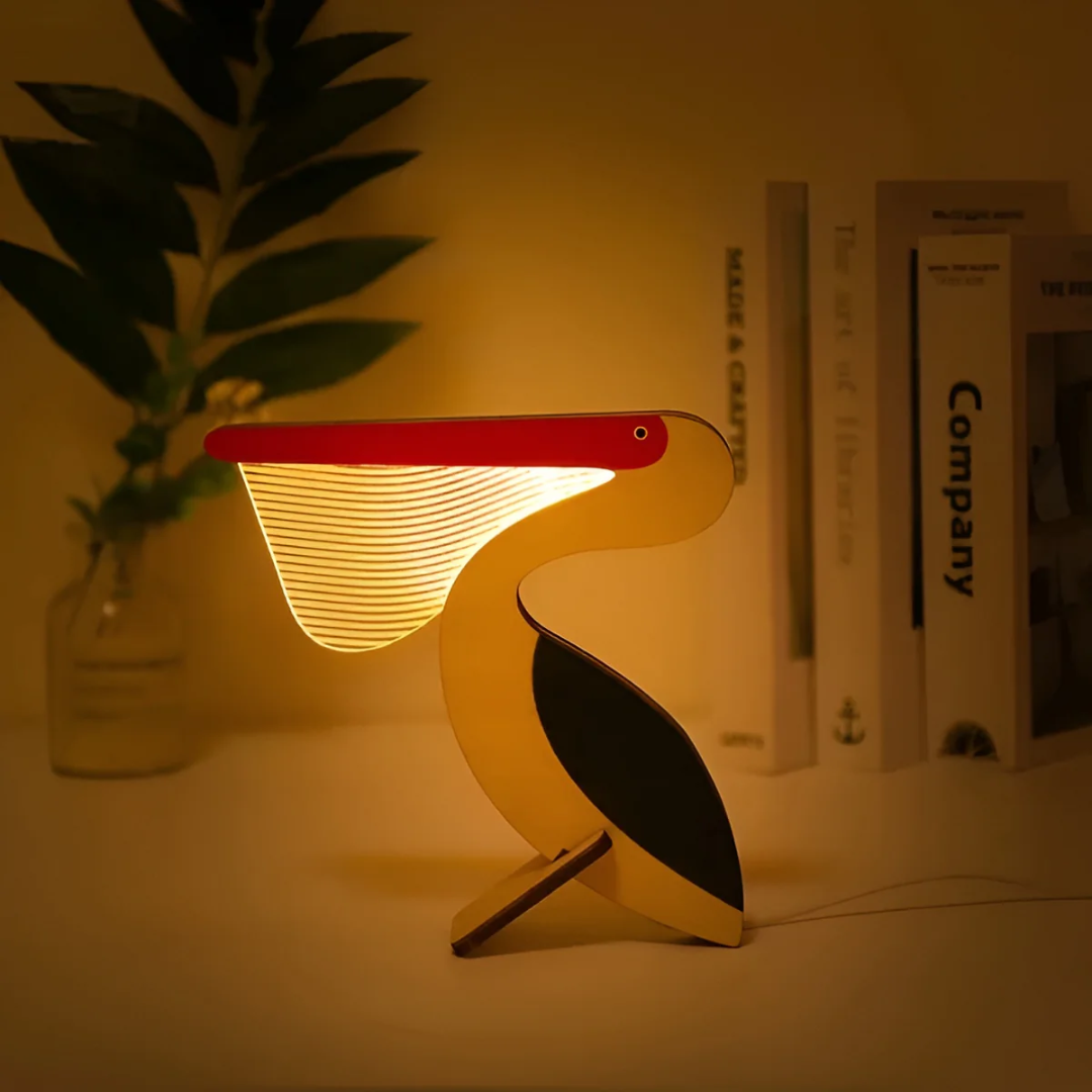 Nordic Wooden Animal Table Lamp - Warm LED Light for Bedroom & Living Room 1