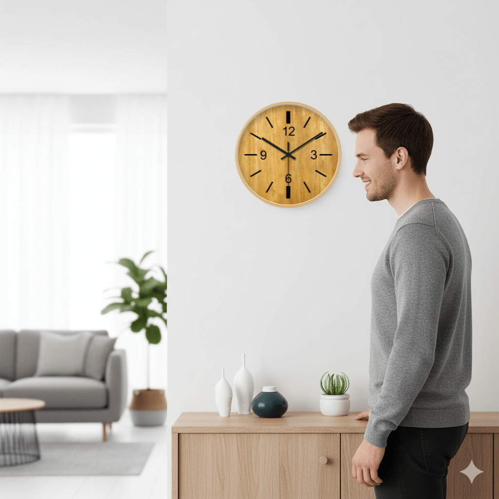 Numeral Wall Clock, Silent Quartz Movement, Easy Read Dial, Round Design 3