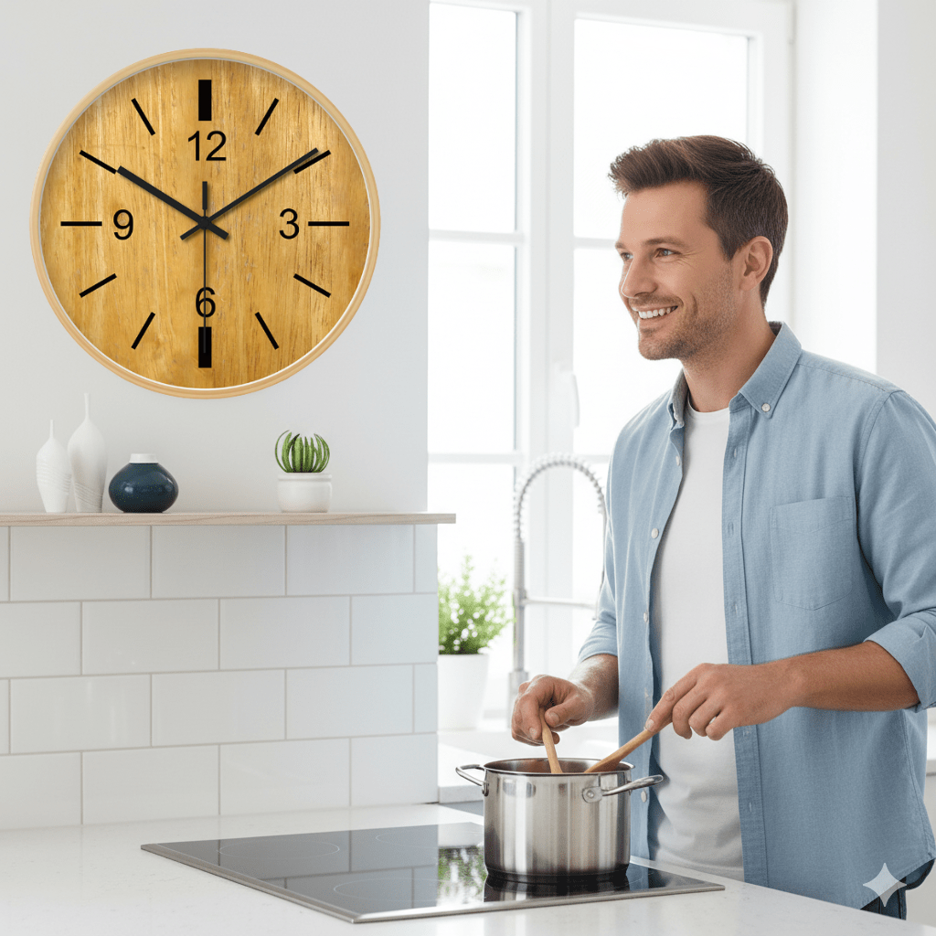 Numeral Wall Clock, Silent Quartz Movement, Easy Read Dial, Round Design 4