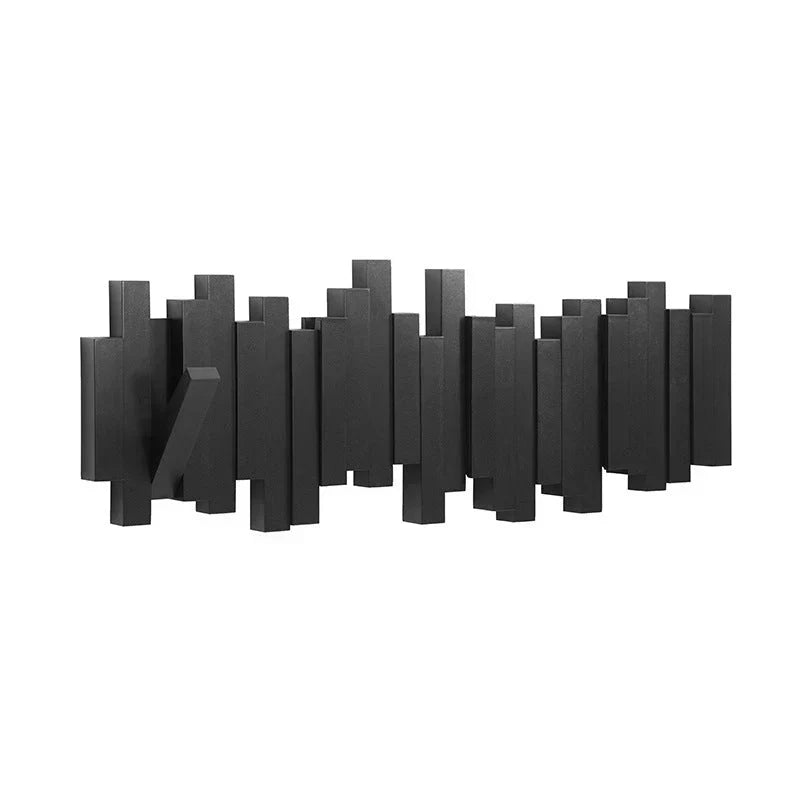 Modura Modern Wooden Coat Rack with Foldable Magnetic Wall Hooks 7