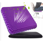 Purple honeycomb design seat cushion on a white background