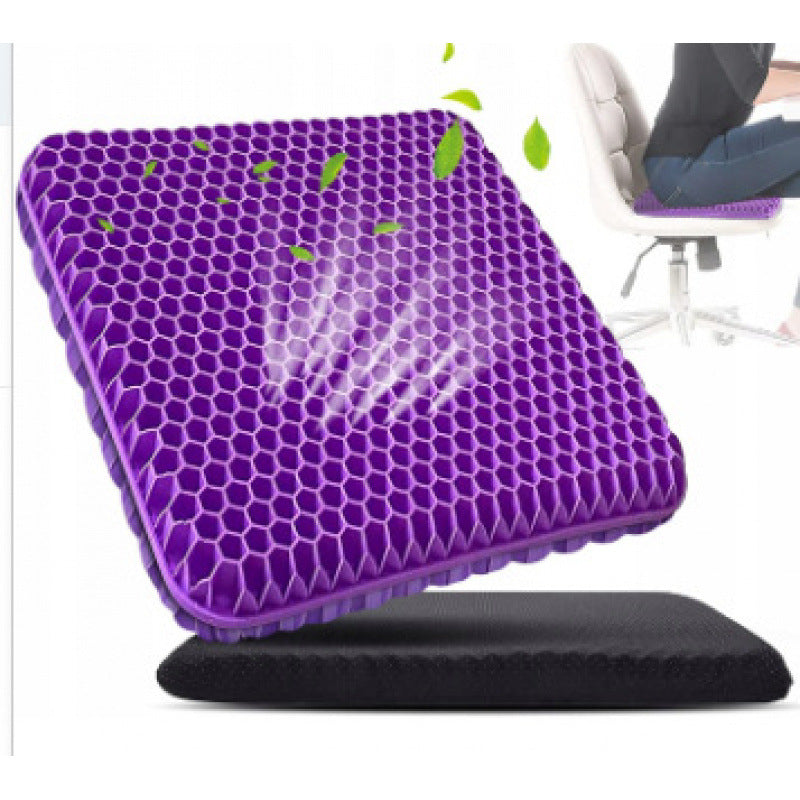 Purple honeycomb design seat cushion on a white background