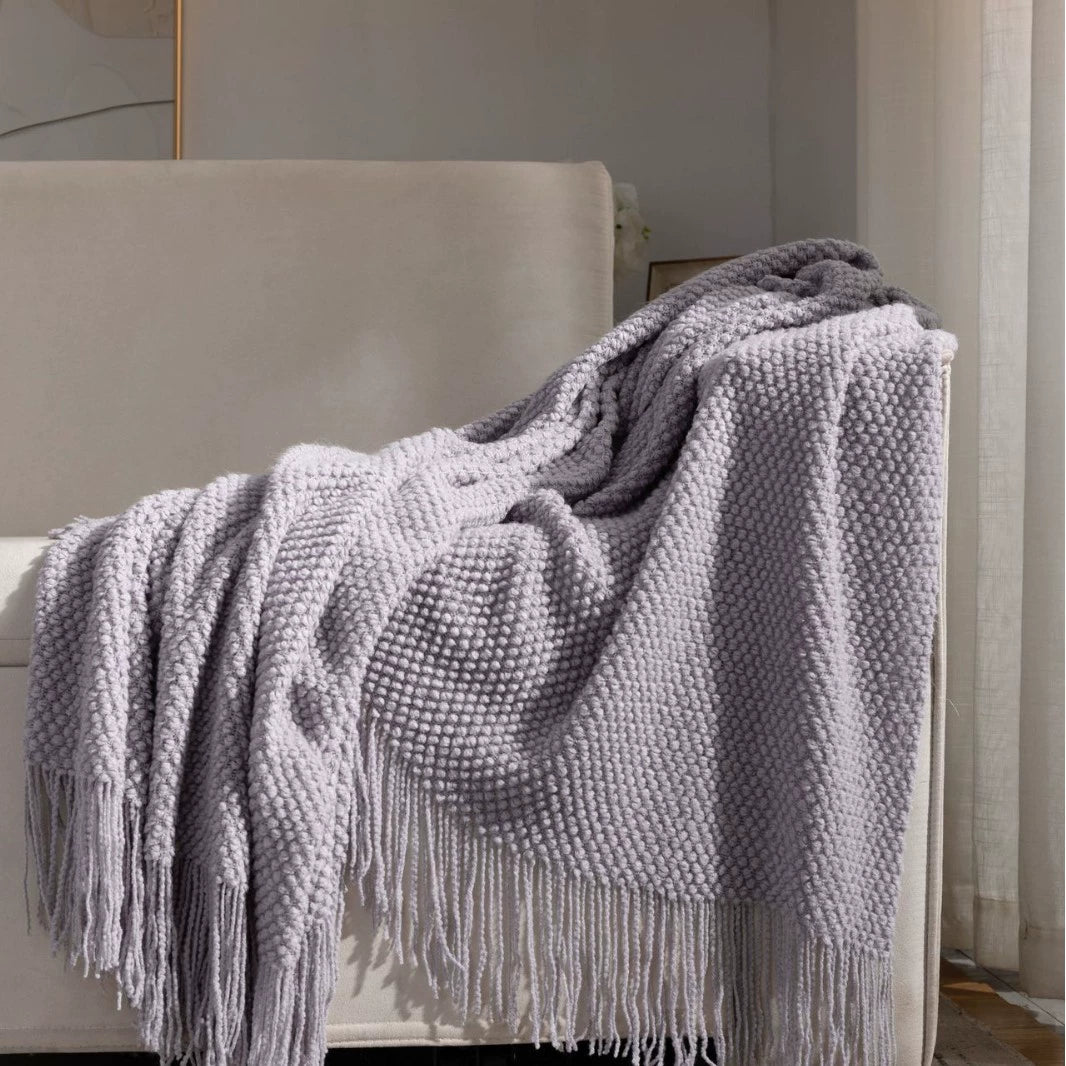 Waffle Knit Throw Blanket, Acrylic Material, Machine Washable