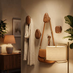 Oak Pebble Wall Hooks - Natural Wood Coat Hooks for Wall Storage 3