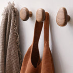 Oak Pebble Wall Hooks - Natural Wood Coat Hooks for Wall Storage 6