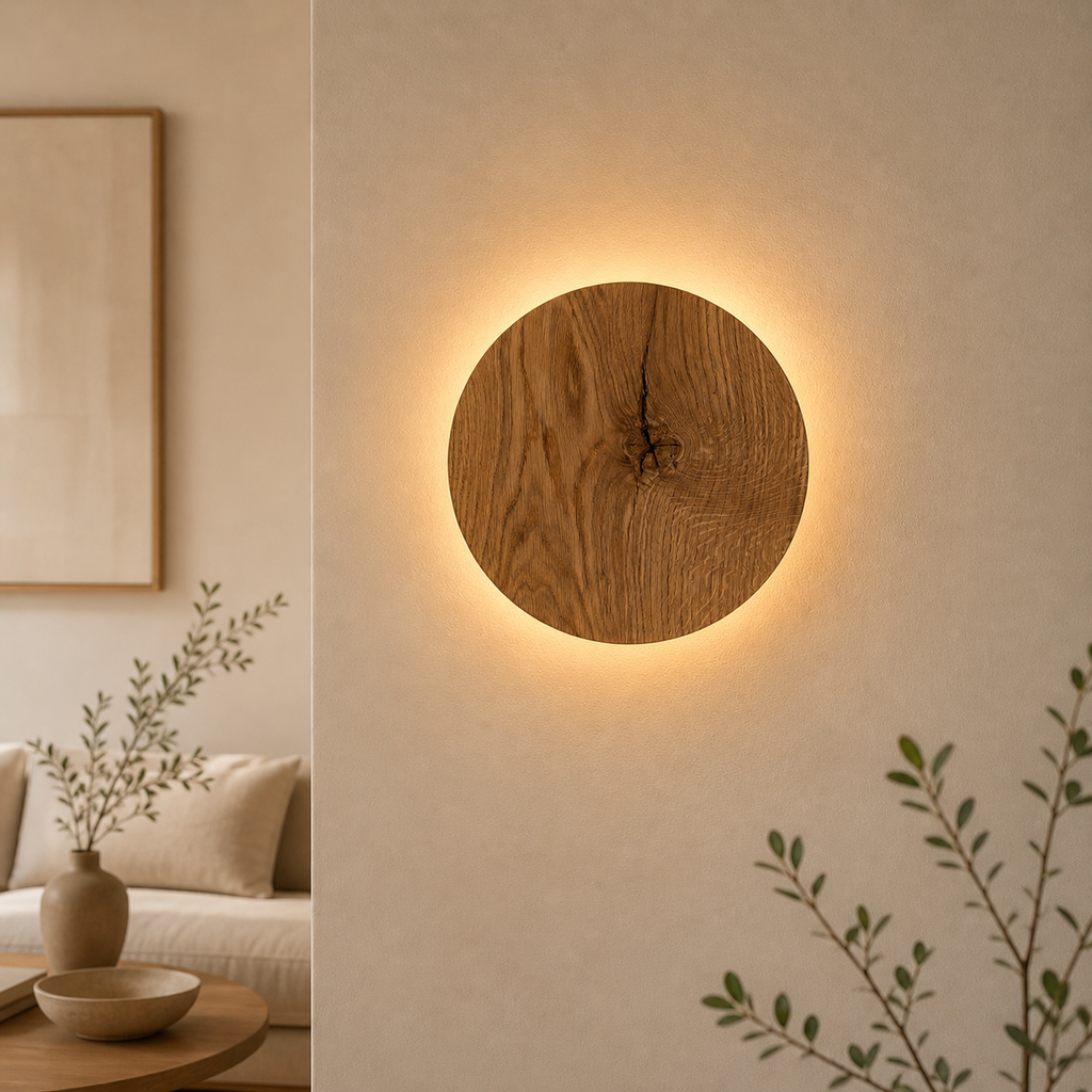 Oak Wall Sconce - Handcrafted LED Lighting with Soft Indirect Glow 3
