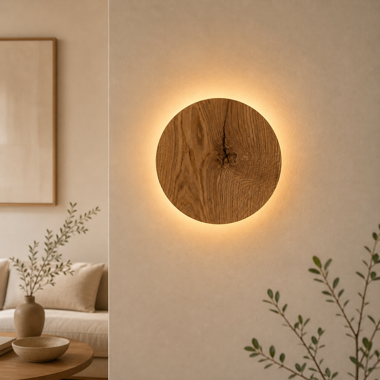 Oak Wall Sconce - Handcrafted LED Lighting with Soft Indirect Glow 3