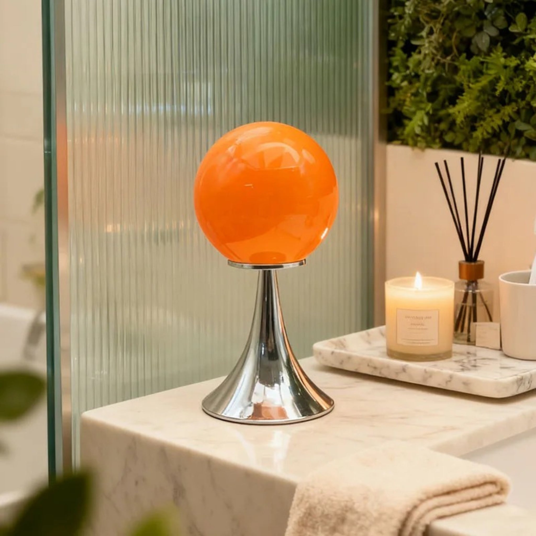Orbis Glass Table Lamp - Dimmable LED, Modern Nordic Design for Living Room 2
