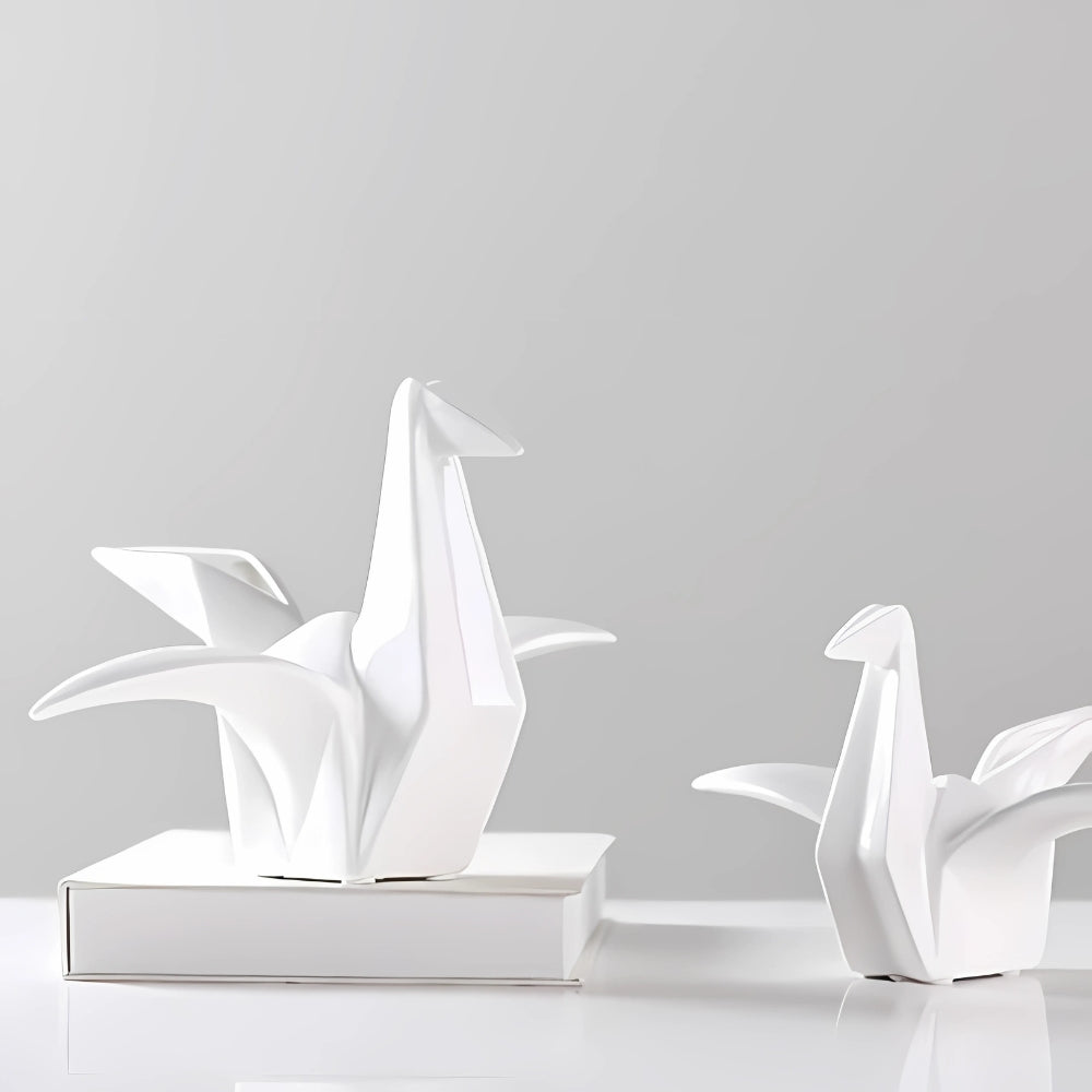 Origami Ceramic Bird Sculpture - Elegant Home Decor for Stylish Rooms 4
