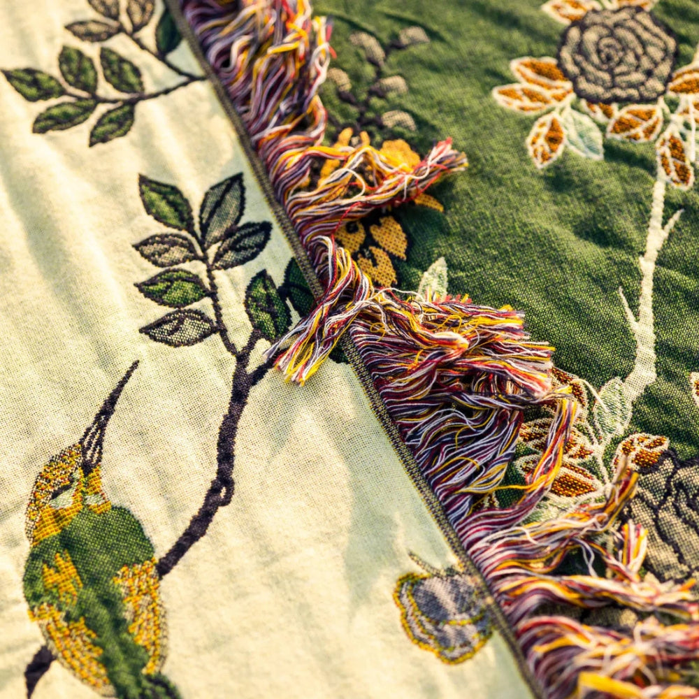 Ornate Cotton Blanket - Soft Multi-Layer Gauze with Jacquard Design 5
